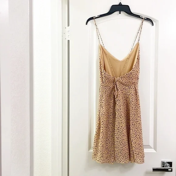 Forever 21 tan/black dot print dress - Picture 2 of 5